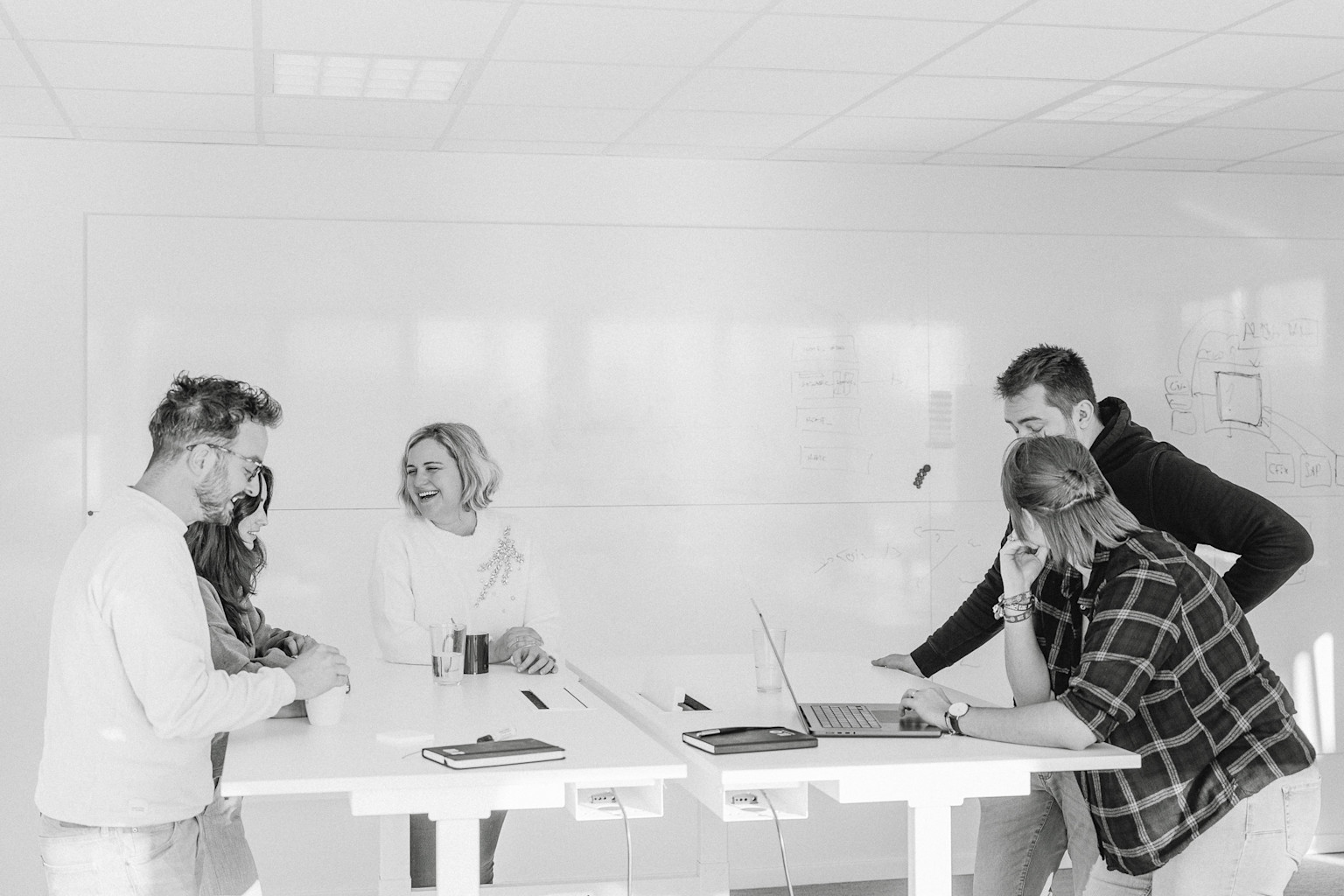 Our team at work, discussing a solution