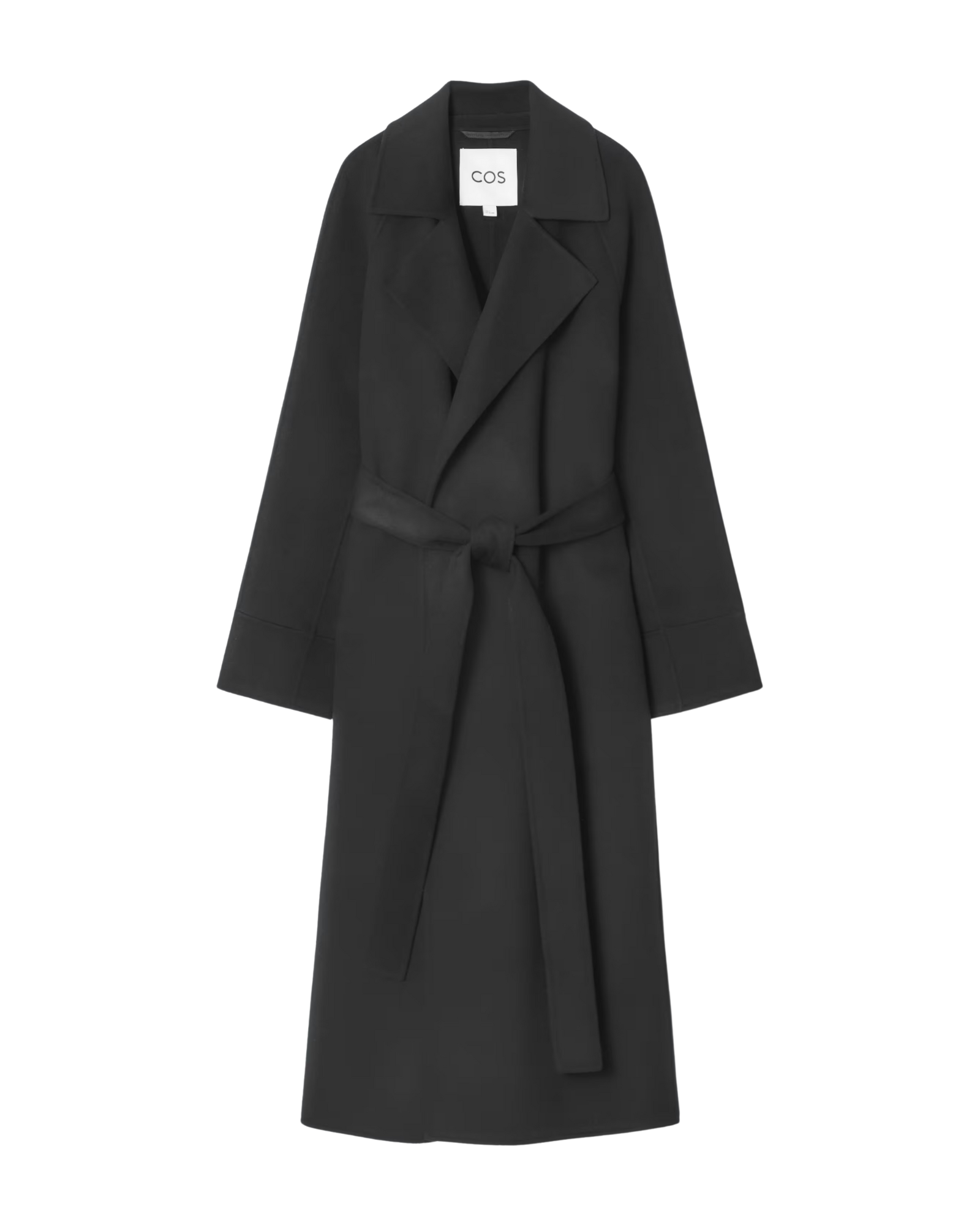 Belted double-faced wool jas