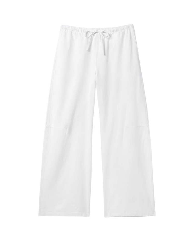 Loose fit linnen broek met lage taille en wassing wit
