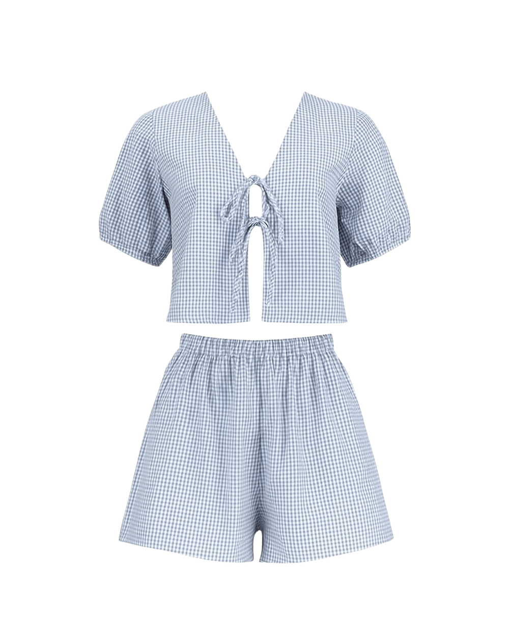 Co-ord set met tie front top