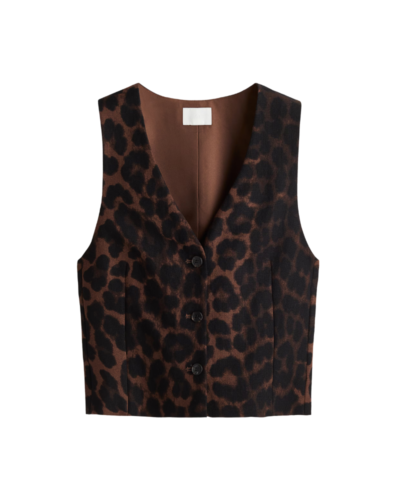 Kort gilet luipaardprint