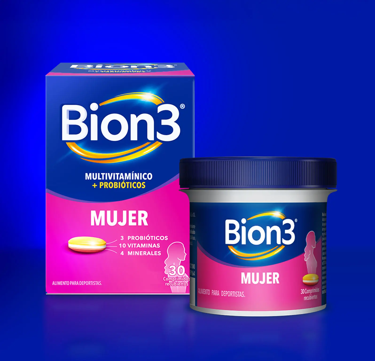 Bion3 Hombre - Multivitamínico con probióticos especialmente diseñado para mujeres. Ayuda a contribuir a la salud de la piel, salud de los huesos y rendimiento mental