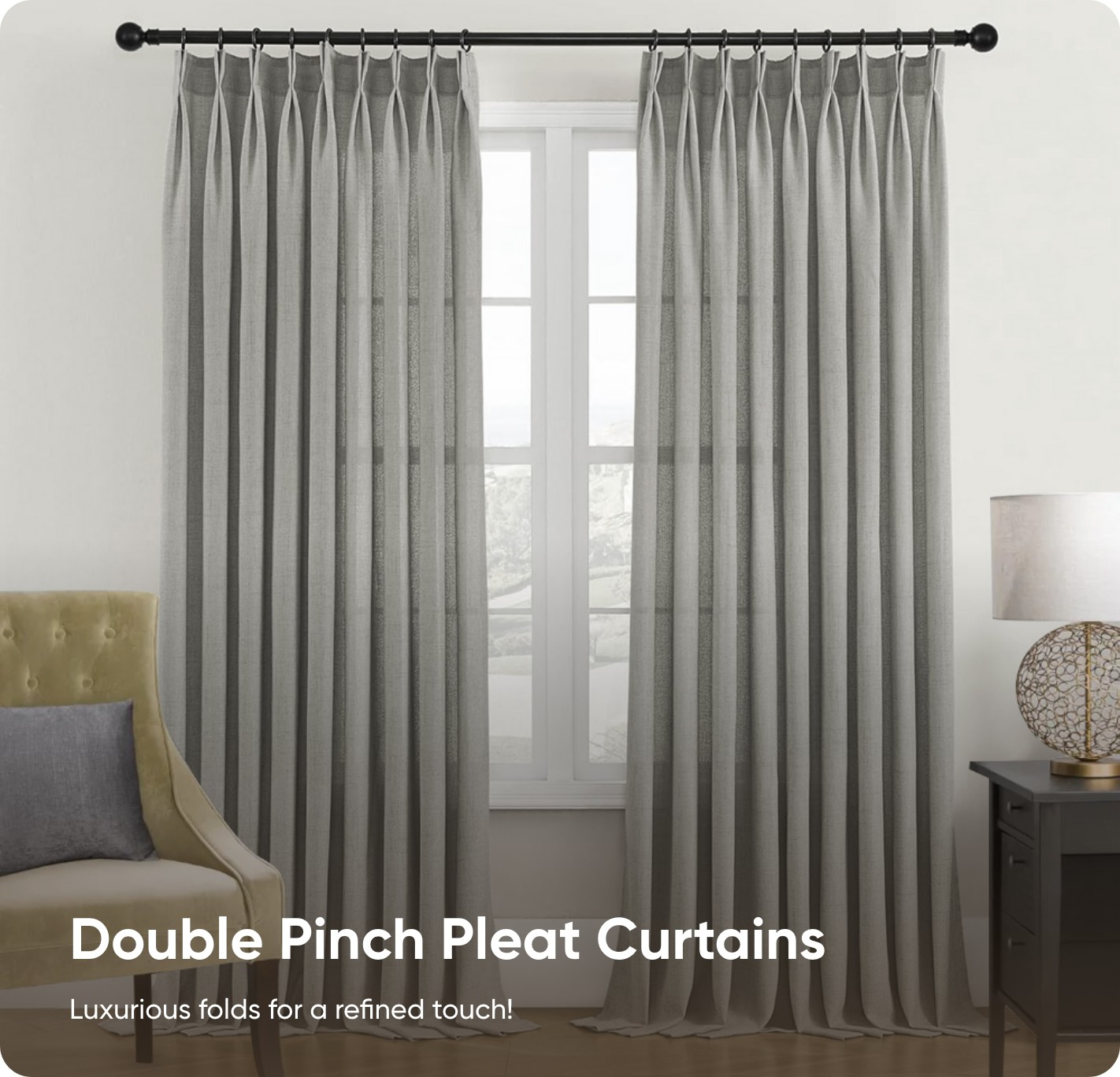 UAE2025 - Customize - Double Pinch Pleat Curtains