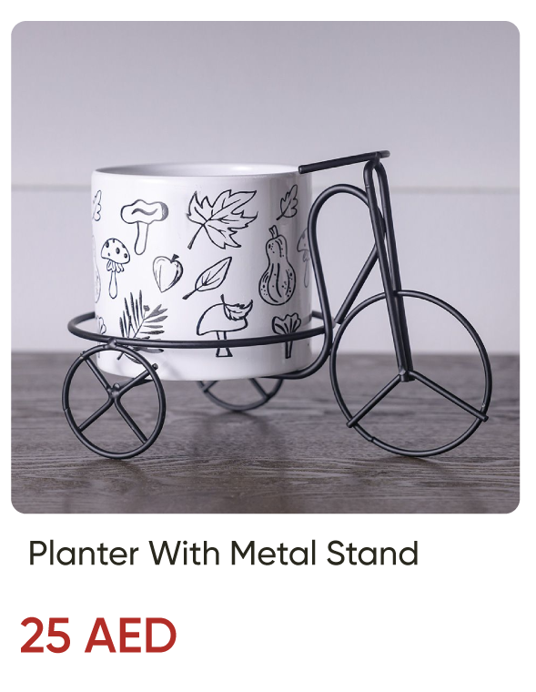 ROU-SD-Planter W Metal Stand