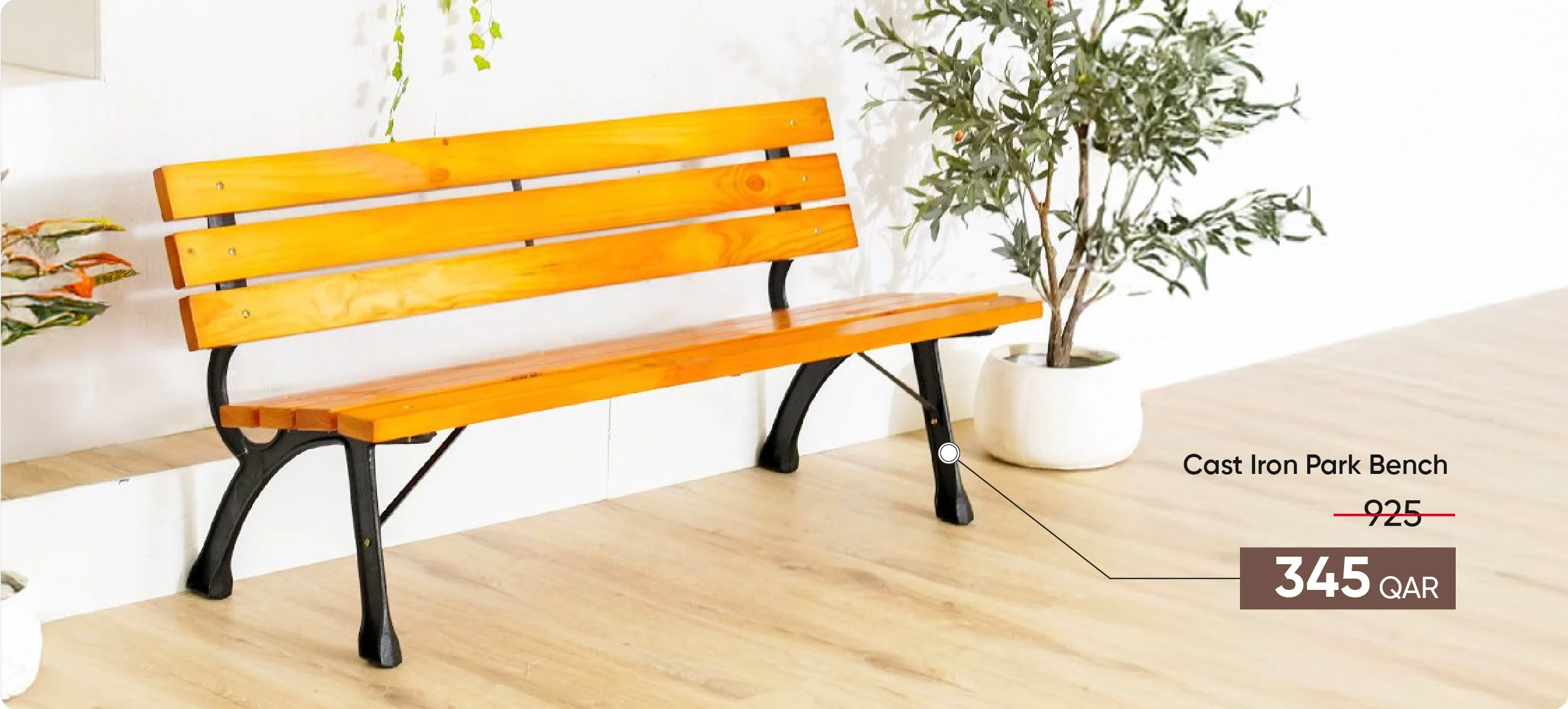 ROQ-DB-Cast Iron Park Bench