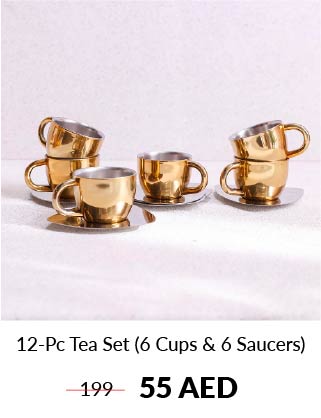 July - Eid Bonanza-12-Pc Tea Set (6 Cups & 6 Saucers)