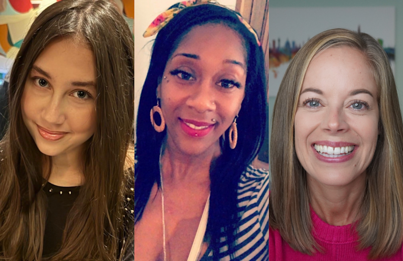 A collage of Dilly, Shar and Jo, all smiling.