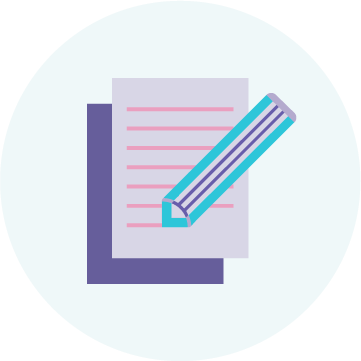 pencil paper icon purple