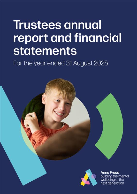 Front cover of Anna Freud annual report and financial statements for the year ended 31 August 2025.