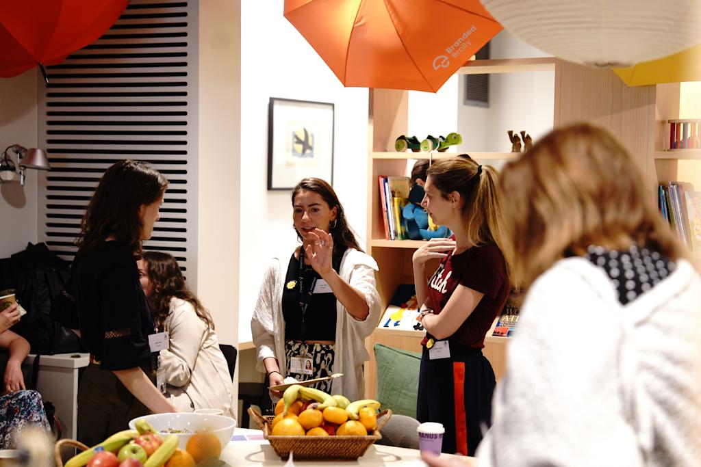 A group of Anna Freud staff collaborating at Anna Freud's central office.