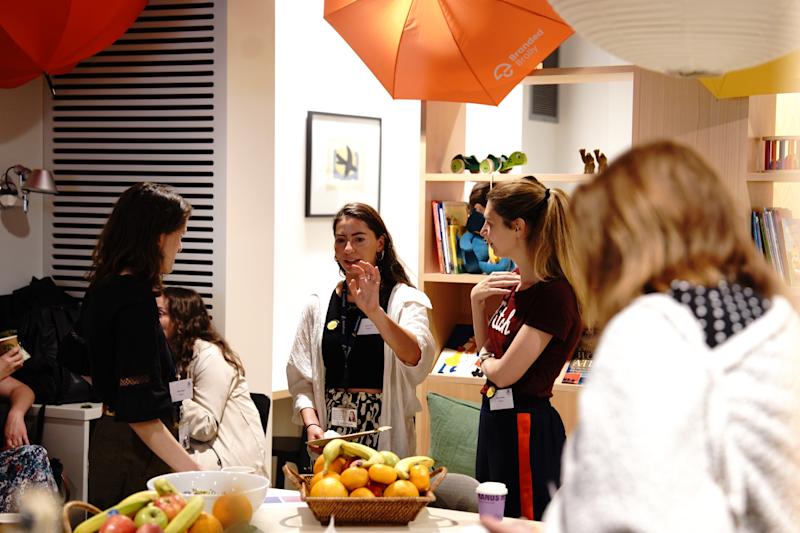 A group of Anna Freud staff collaborating at Anna Freud's central office.