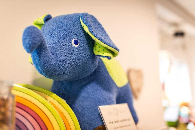 Plush blue elephant toy