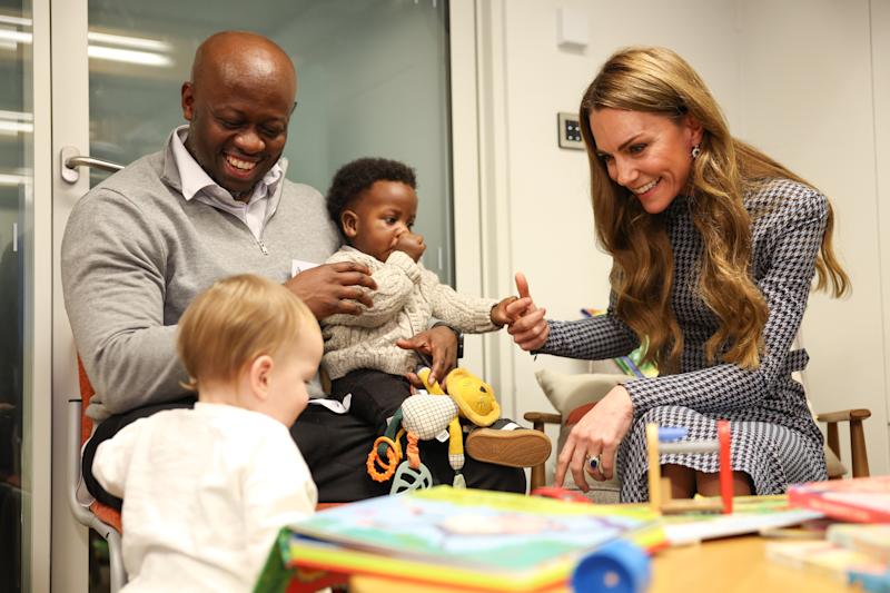 27/11/2025. London, UK. The Princess of Wales during a visit to children’s mental health charity Anna Freud, of which she is Patron. The Princess met the charity's Chief Executive, Professor Eamon McCrory, and discussed how Anna Freud is transforming mental health care for babies, children and young people through science, collaboration and clinical innovation. Her Royal Highness also met parents and carers helping to shape a new project from The Royal Foundation Centre for Early Childhood. The Princess then joined roundtable discussions with experts from Anna Freud, young people, educators and other guests on how to create communities where strong relationships can flourish, children and young people’s wellbeing can be better supported, and mental ill health is prevented. Picture by Ryan Jenkinson / Kensington Palace