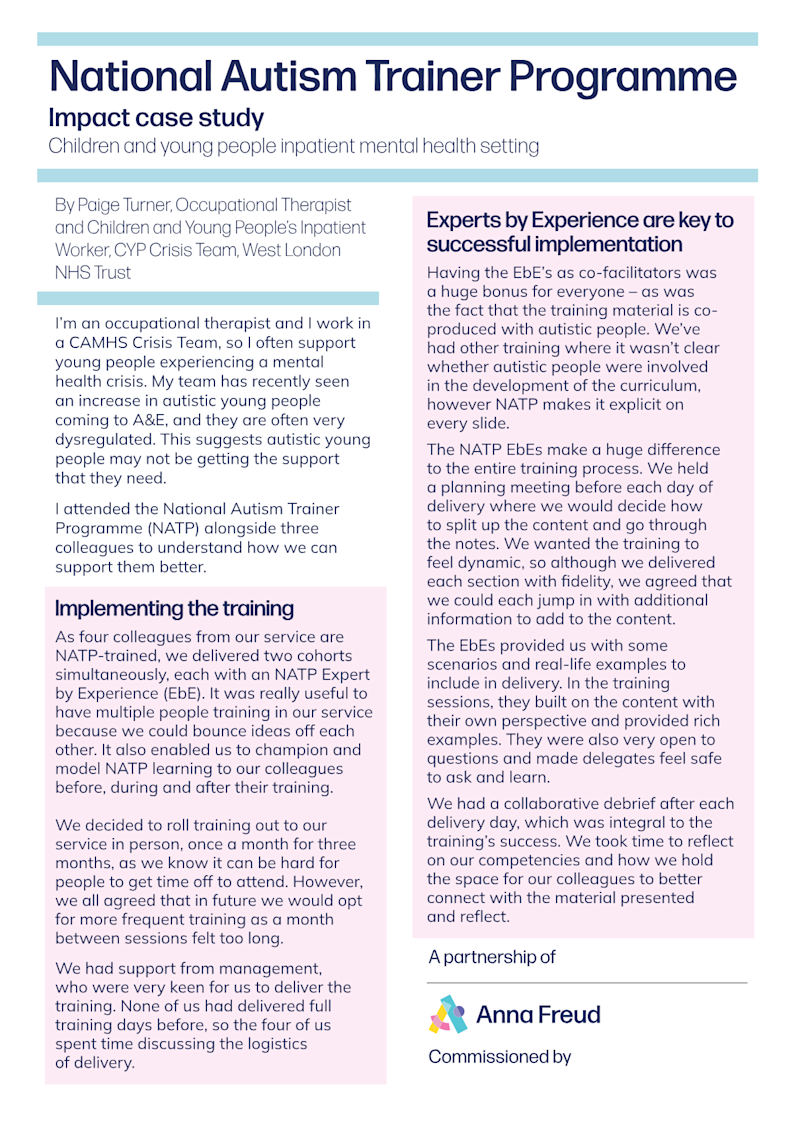 Frontify Folder path: Contentful images / Training and events / National Autism Trainer Programme / Impact case studies
Frontify API ID: eyJpZGVudGlmaWVyIjo0MDI5LCJ0eXBlIjoiYXNzZXQifQ==
Frontify ID: 4029
Frontify S3 URL: YGeLqXePwxB1cVMdtSR9.pdf