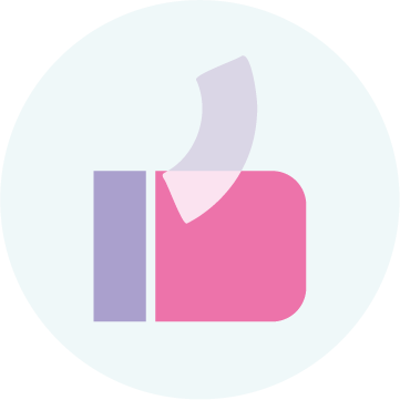 purple pink thumbs up icon