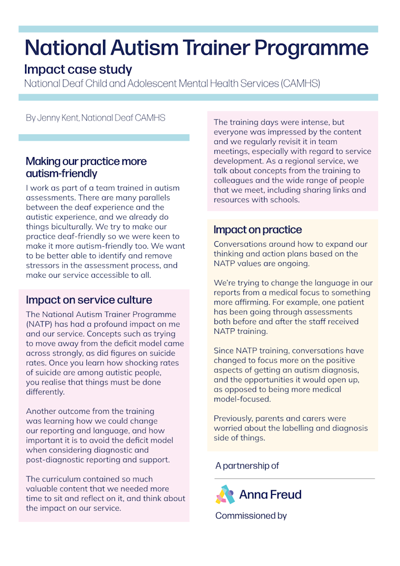 Frontify Folder path: Contentful images / Training and events / National Autism Trainer Programme / Impact case studies
Frontify API ID: eyJpZGVudGlmaWVyIjozNTA1LCJ0eXBlIjoiYXNzZXQifQ==
Frontify ID: 3505
Frontify S3 URL: BK6mxfdEAZRNdpqFsuGW.pdf