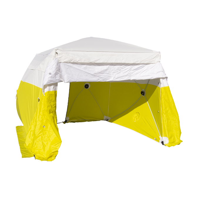 Pelsue Interlocking Series Work Tent - yellow and white, 10' x 10' x