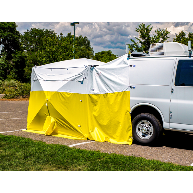 Pelsue Ground Tent, Yellow and White, 12' x 12' x 6.5'H, with Case