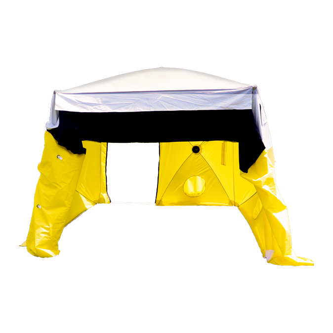 Pelsue Ground Tent, Yellow and White, 12' x 12' x 6.5'H, with Case - 6512D