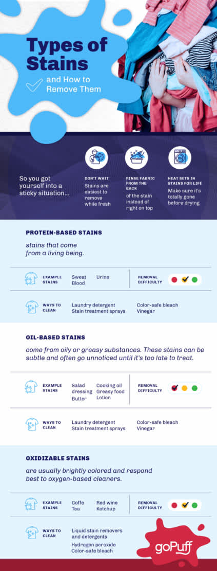 Infographic on the types of stains