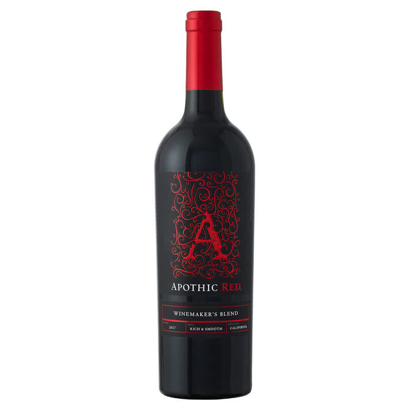A 750ml bottle of Apothic Red Blend wine
