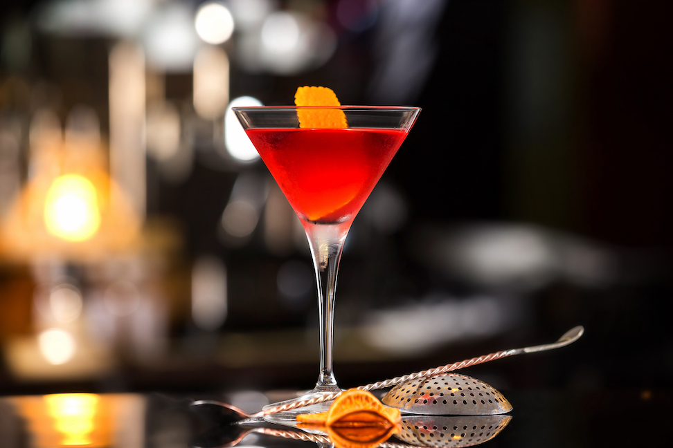 Manhattan in Martini Glass