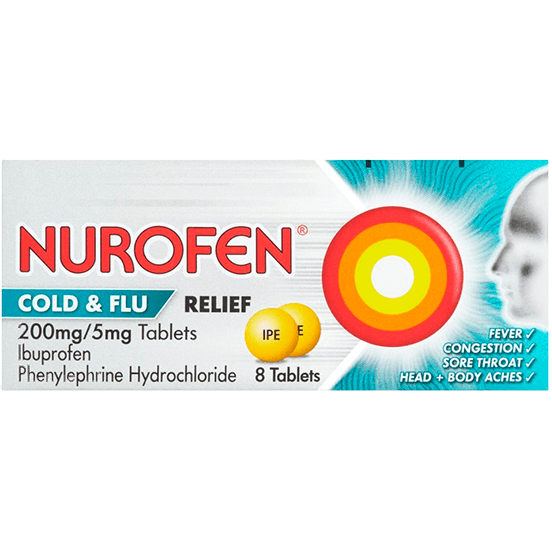 Nurofen Cold & Flue Relief 200mg/5mg Tablets