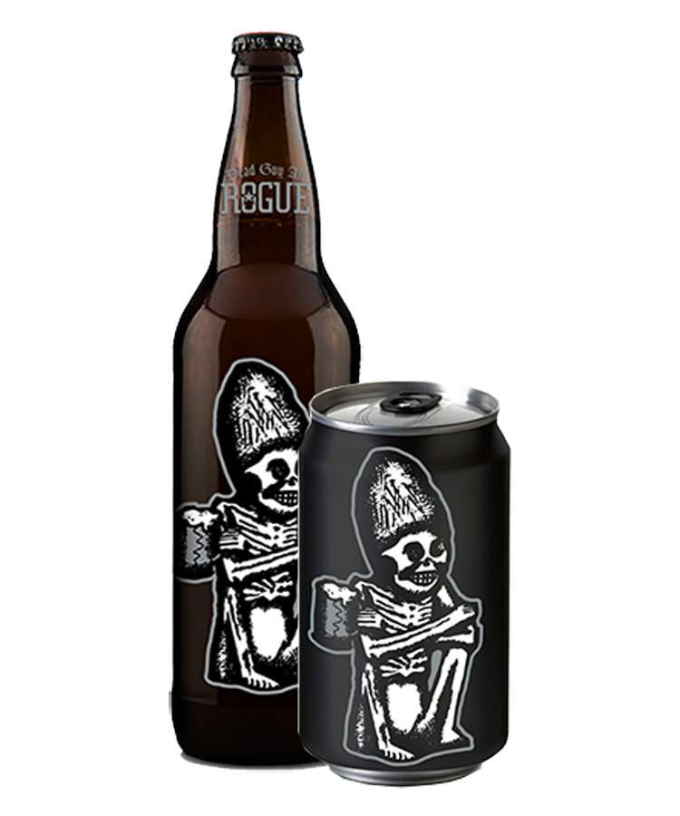 A bottle and a can of Dead Guy Ale from Rogue Ales