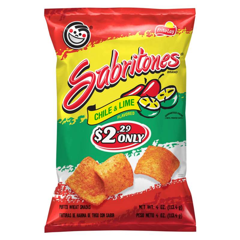 Sabritones Chile and Lime Flavored Puffed Wheat Snacks 4oz