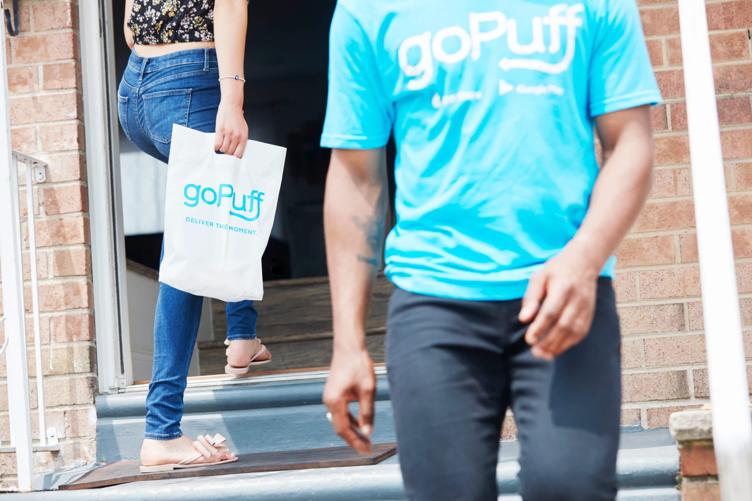 A Gopuff driver partner making a delivery