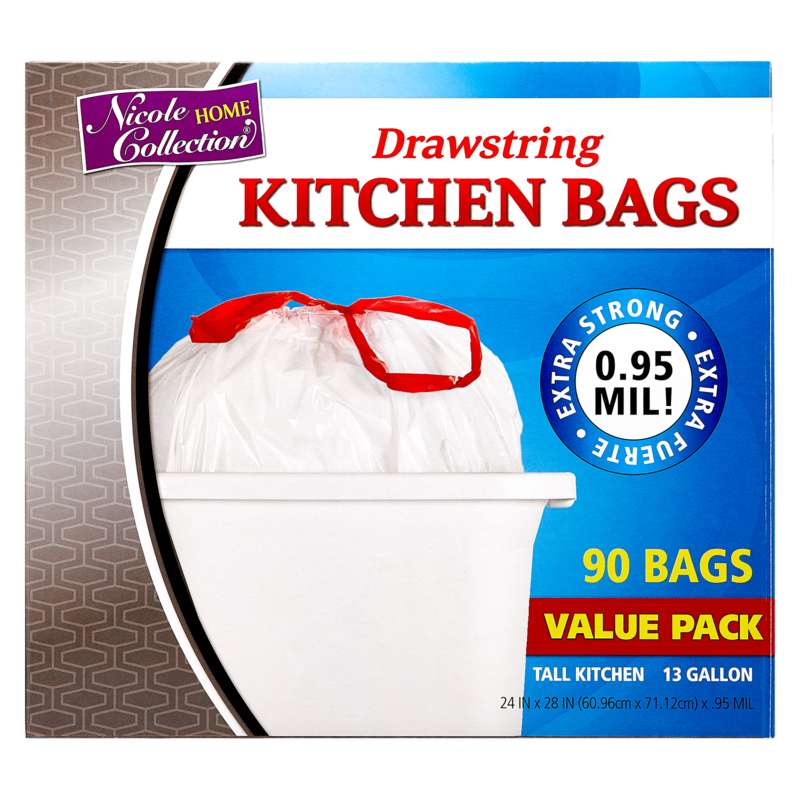 Nicole Home Collection Tall Kitchen Trash Bags with Handles
