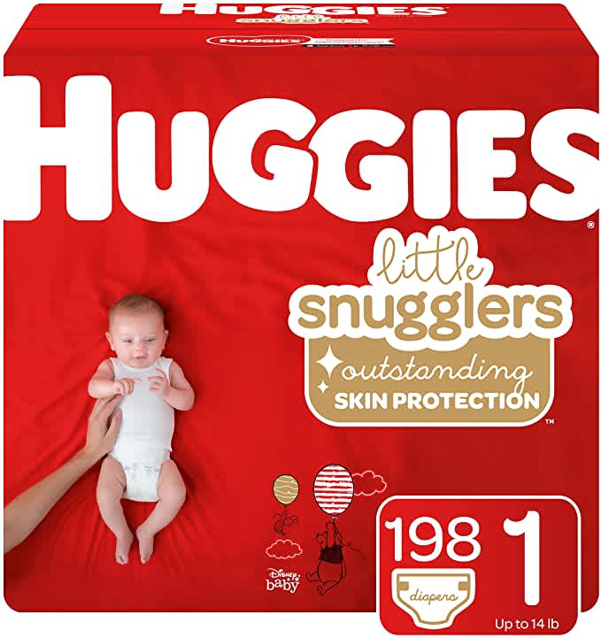 Package of Huggies Little Snugglers diapers size 1