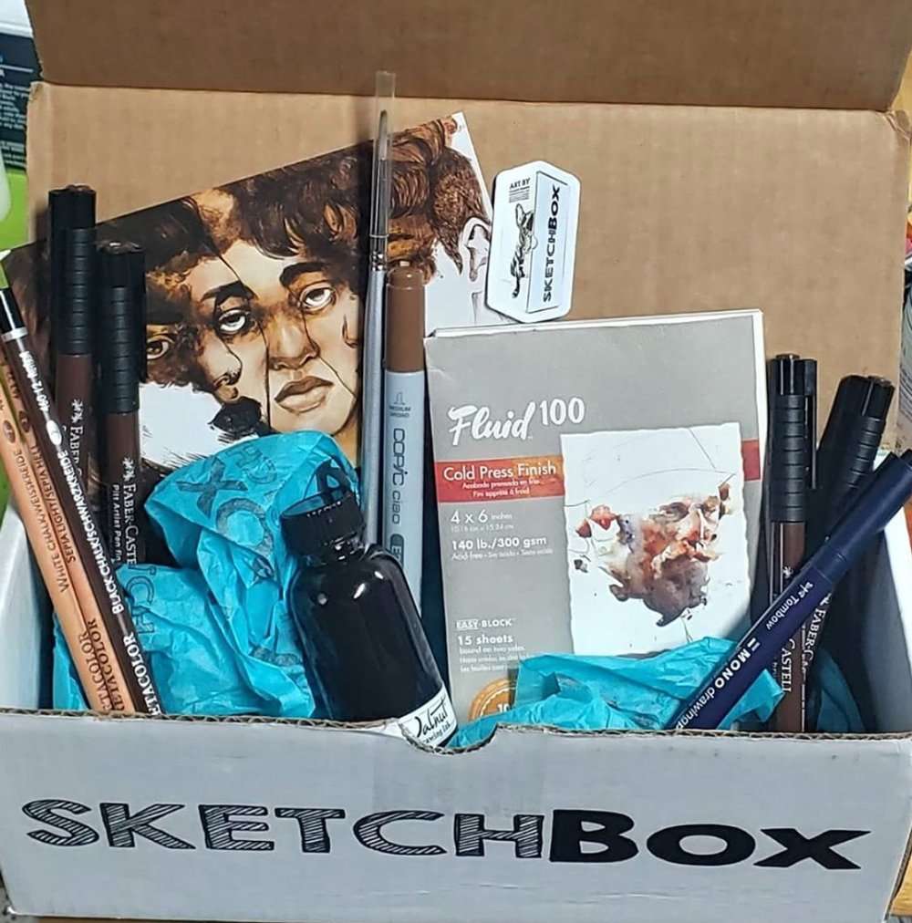 One month’s art supplies from the SketchBox subscription