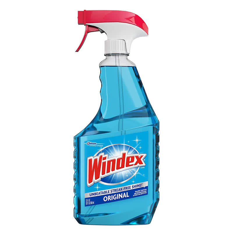 A bottle of Windex Glass Cleaner