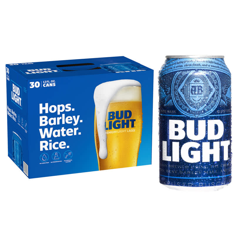 A 30-pack of Bud Light beer