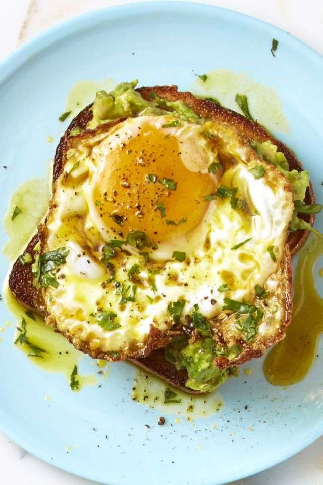 curry avocado crispy egg toast