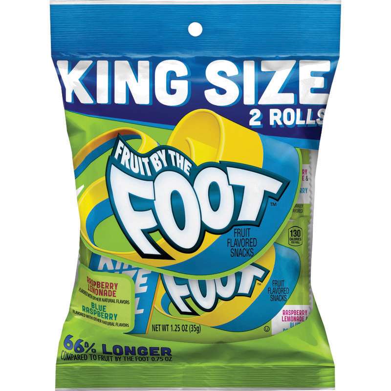 Fruit By The Foot Raspberry Lemonade & Blue Raspberry Fruit Snack King Size 2.5oz