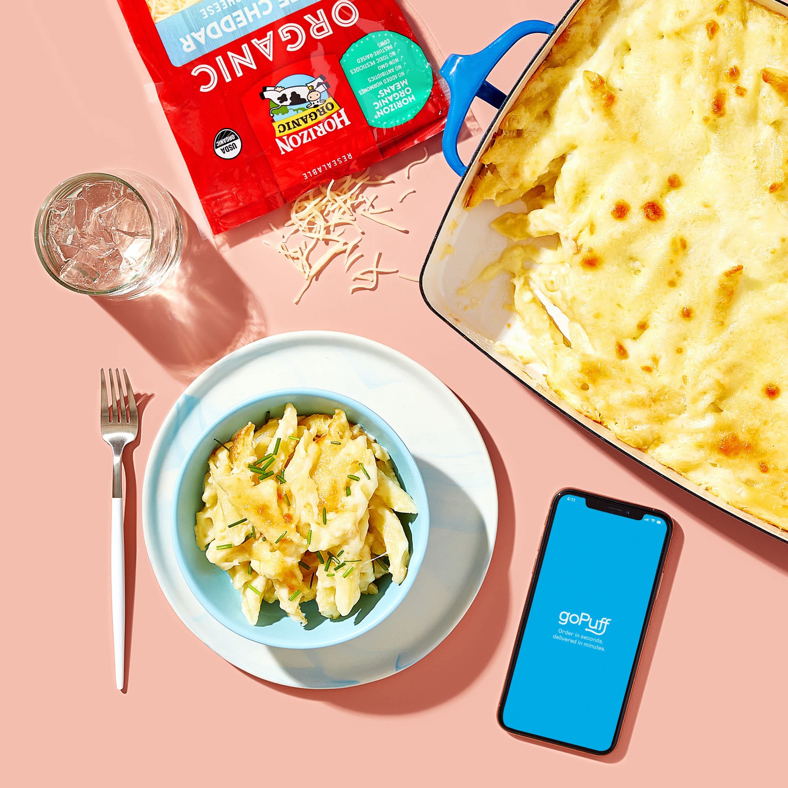 Baked Mac & Cheese with items available on Gopuff