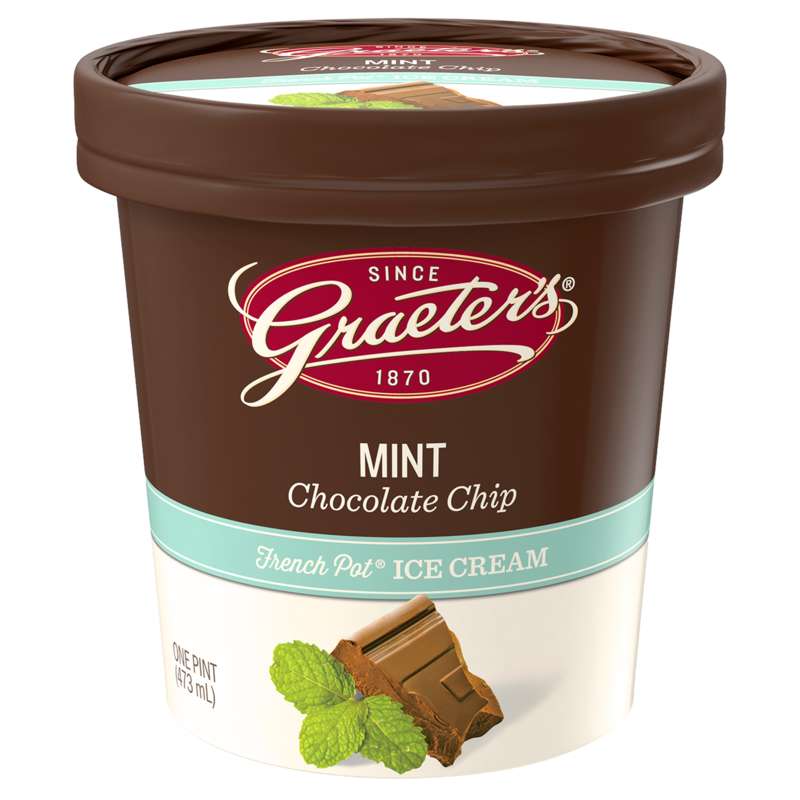 Graeters' mint chocolate chip ice cream