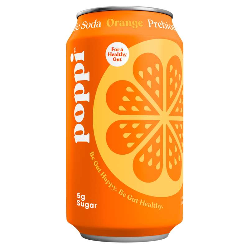 Can of Poppi orange drink