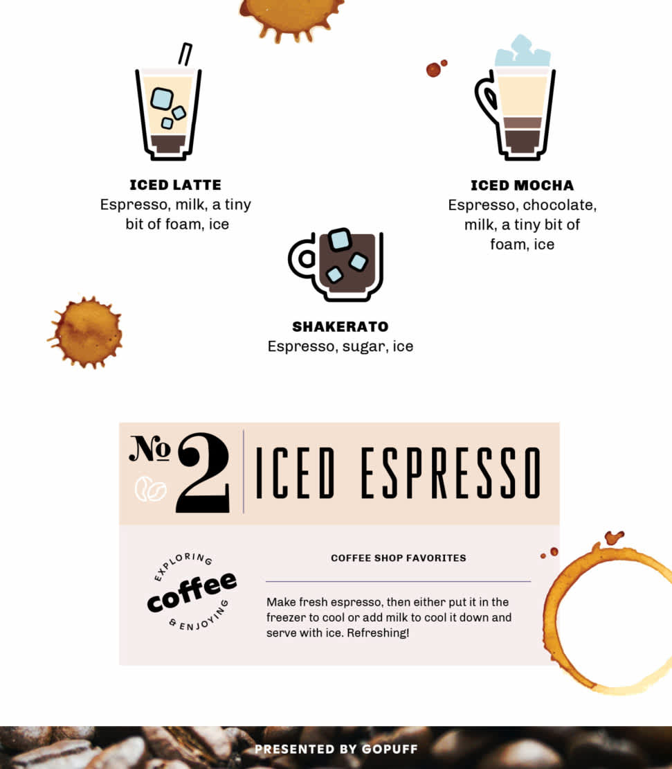Types of Iced Expresso Drinks Infographic