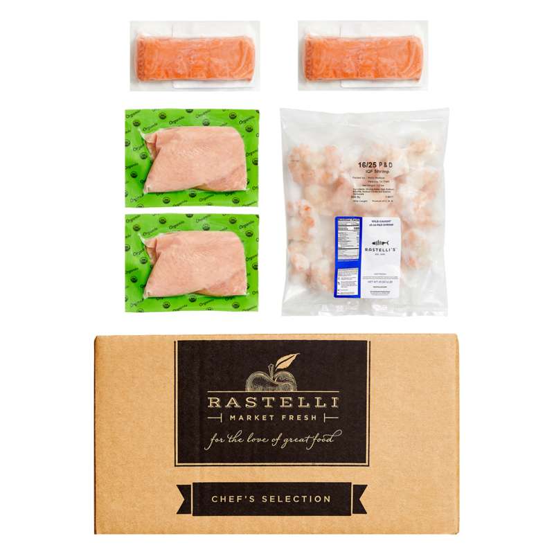 Rastelli's frozen meat box salmon shrimp chicken