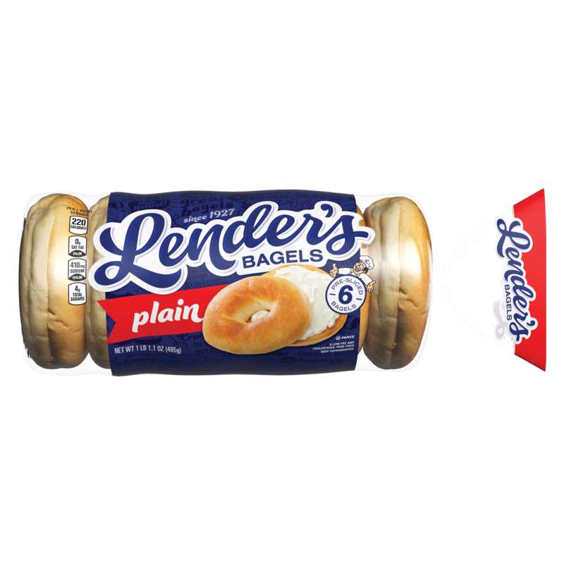 Lender's Original Pre-sliced Plain Bagels 6ct 12oz, Frozen