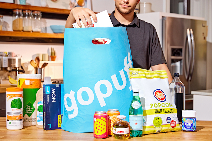 Gopuff bag and products