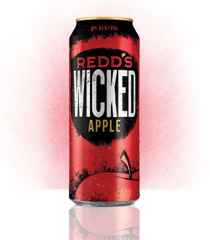 A can of Redd’s Wicked Apple Ale