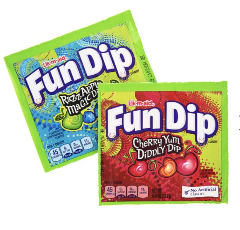 2 packs of Single Serving Fun Dip Candy