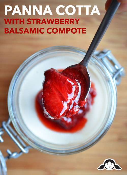 Non-Dairy Panna Cotta with Strawberry Balsamic Compote