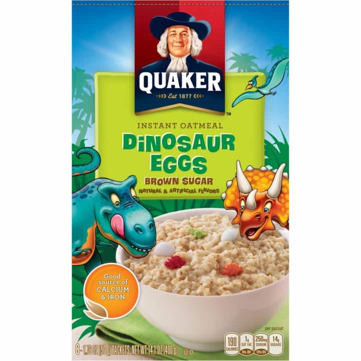  Quaker Oats Dinosaur Egg Oatmeal box