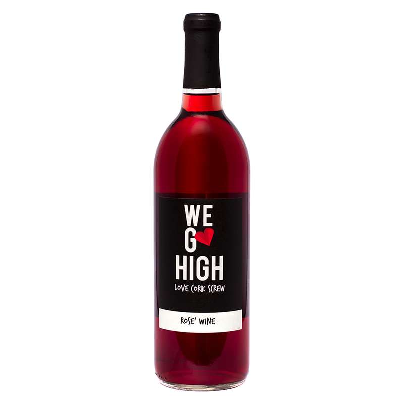 A bottle of We Go High Rose´ from Love Cork Screw winery located in Chicago