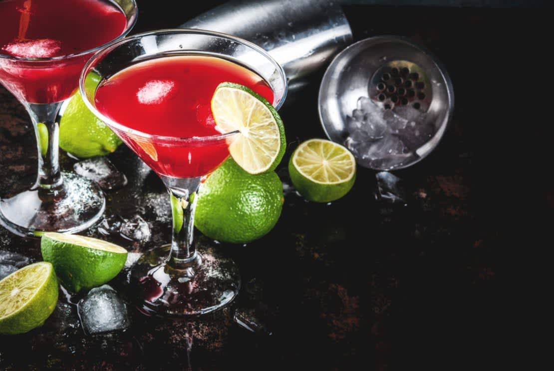 Red cosmopolitan cocktail
